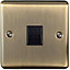 BT Telephone  Extension Socket ANTIQUE BRASS & Black Secondary Wall Plate