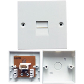 BT Telephone Line Extension Socket Wall Plate 2/3C Left Handed 430A 630A Plugs