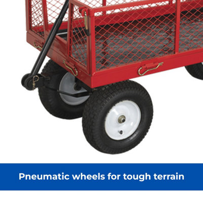 BTC806 Heavy Duty Fold Down Sides Platform Truck - Pneumatic Wheels ...
