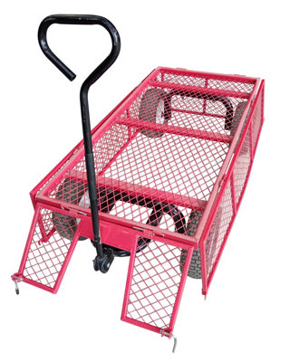 BTC806 Heavy Duty Fold Down Sides Platform Truck - Pneumatic Wheels ...