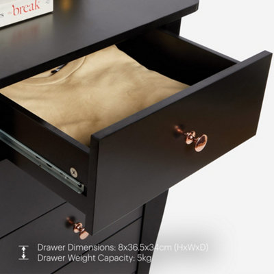 slim fit dress slacks Kendall 6-Drawer Dresser Black and Gold