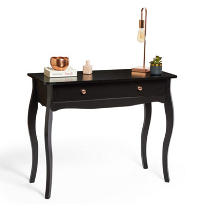 knee length dresses for ladies Soho Black Oak Veneer 2 Drawer Dressing Table main image 1
