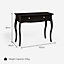 BTFY Black Dressing Table - 1 Drawer Vanity Console Table With Metal Handles - Vintage Baroque Style Makeup Table Desk for Bedroom