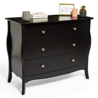 Atlin designs contemporary modern 3 on sale drawer wooden chest dresser in black