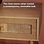BTFY Rattan Bedside Tables Set of 2, Nightstands w/Wood Veneer for Bedroom w Tapered Legs & Gold Handles, Side Tables Living Room