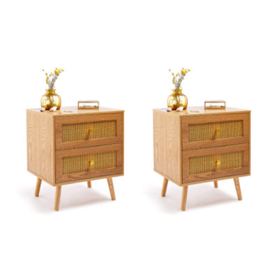 Rattan deals bedside drawers