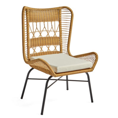 Woven wingback outlet chair