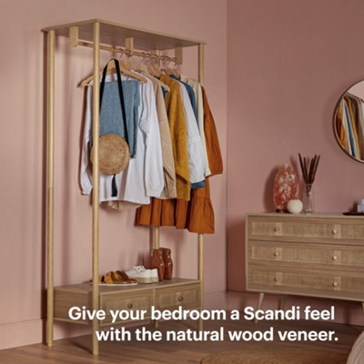 Freestanding wardrobe deals with drawers