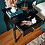 BTFY Set of 2 Black Bedside Tables, Wooden 1 Drawer Bedside Cabinets, Baroque Vintage Style Nightstands with Rose Gold Handle