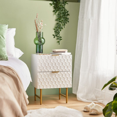 Bed with deals bedside tables