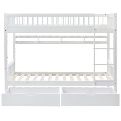 BTM 3ft White Bunk Bed for Children Solid Pine Frame with Slide Out ...
