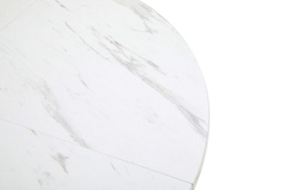 BTM 5 Piece Dining Set, Round 100cm Table with Gold Metal Legs, White ...