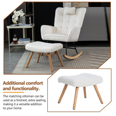 BTM Comfortable Rocking Chair with Cushion Recliner Lounge Chair for ...