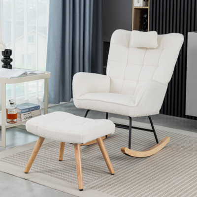 BTM Comfortable Rocking Chair with Cushion, Recliner Lounge Chair for ...