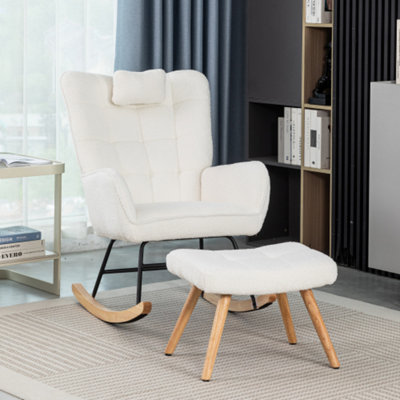 BTM Comfortable Rocking Chair with Cushion, Recliner Lounge Chair for ...