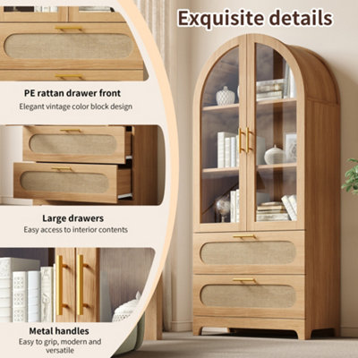 BTM Display Cabinet Bookshelf with Montmartre Arch Design 175 x 80 x 40 ...