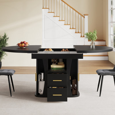 BTM EXtendable Round Dining Table 118 To 158cm, Seats 6, 3ToTier ...