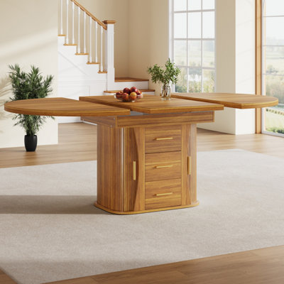BTM EXtendable Round Dining Table 118 To 158cm, Seats 6, 3ToTier ...