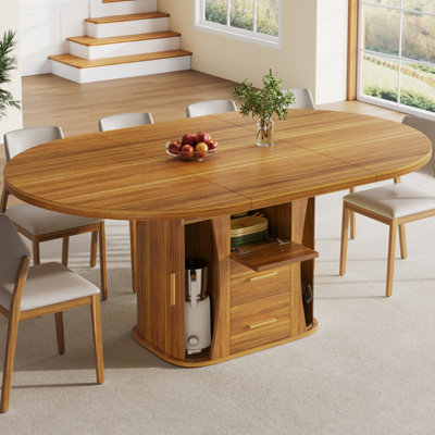 BTM EXtendable Round Dining Table 118 To 158cm, Seats 6, 3ToTier ...