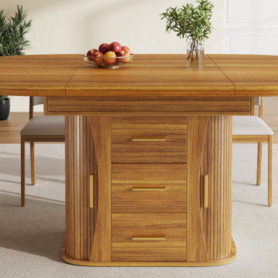 BTM EXtendable Round Dining Table 118 To 158cm, Seats 6, 3ToTier ...
