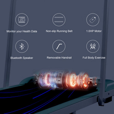 Soozier Wood Walking Pad, Under Desk Treadmill, Walking Jogging Machine With Blue Tooth Speaker, Remote Control, 12 Pre-Programs, Transport Wheels And LED Display For Home Gym Office