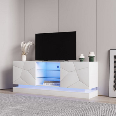 BTM High Gloss LED TV Cabinet Stand Unit for 70 Inch TV Home Storage ...