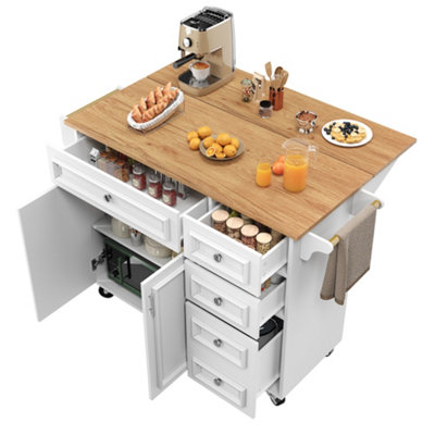BTM Kitchen Island with Storage Removable Serving Trolley Multifunction ...