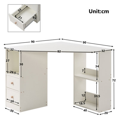 BTM L-Shaped Computer Desk, Large Storage, Study Laptop Table for Home ...