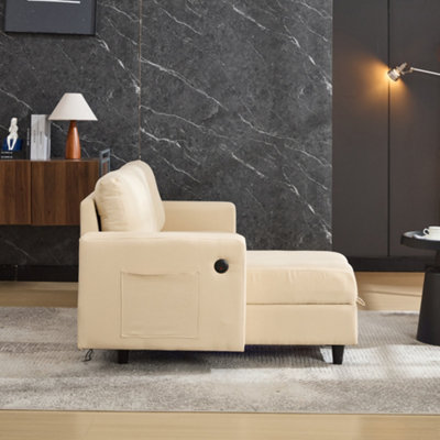 BTM L Shaped Couch Sofa with Storage, 3 Seater Sleeper Couch with USB ...