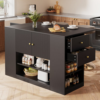 BTM Modern kitchen island, sideboard, kitchen cabinet with drawers and ...