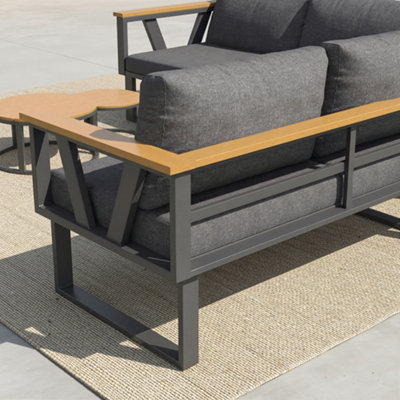 BTM Modular Outdoor Sofa Set with Nesting Tables, Metal Frame, Washable ...