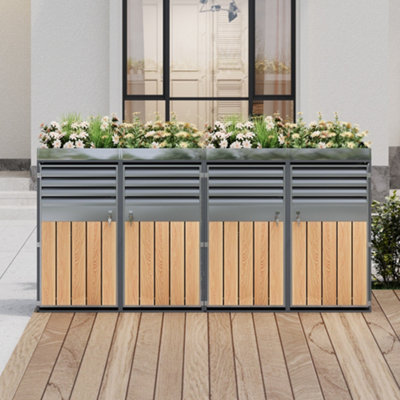 BTM Outdoor Garden Garbage Trash Bin shed with Ventilation, Lockable ...