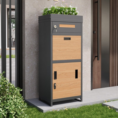 BTM Parcel Mailbox with Combination Lock, Outdoor, Flower Bed, Lockable ...