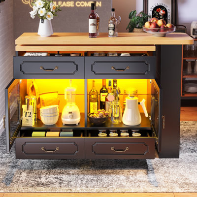 BTM Rotating Bar Table 135 to 203 x 39 x 92.8 cm Coffee Bar