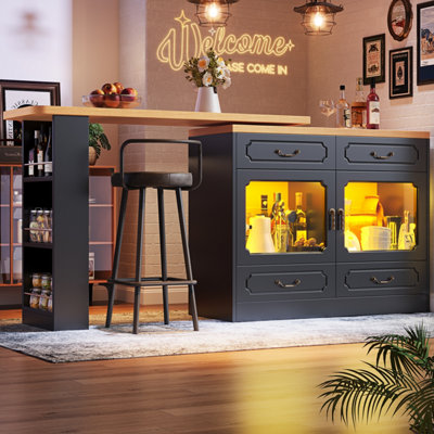 BTM Rotating Bar Table 135 to 203 x 39 x 92.8 cm Coffee Bar