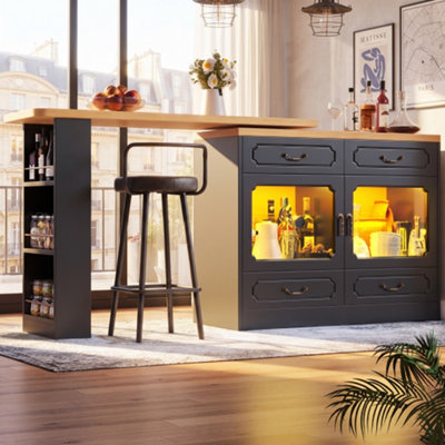 BTM Rotating Bar Table 135 to 203 x 39 x 92.8 cm Coffee Bar