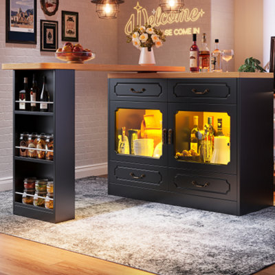BTM Rotating Bar Table 135 to 203 x 39 x 92.8 cm Coffee Bar
