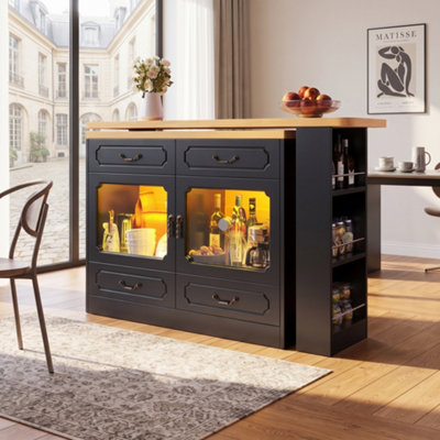 BTM Rotating Bar Table 135 to 203 x 39 x 92.8 cm Coffee Bar
