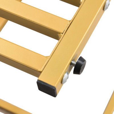 BTM Set of 2 Nesting Coffee Tables with Marble Pattern & Drawer, Gold Metal Frame Square End Table for Living/Bedroom