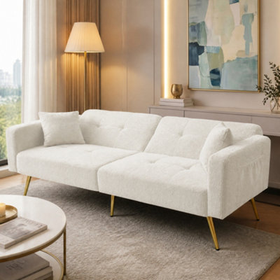 BTM Sofa Bed With Bed Function Three Adjustable Backrest Angles Gold ...