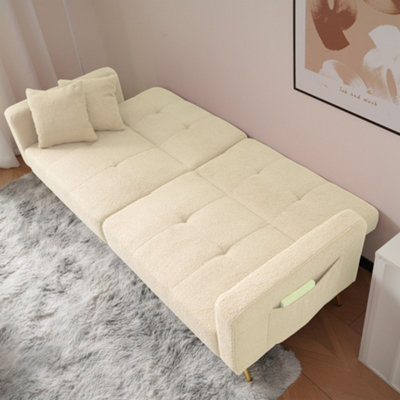 BTM Sofa Bed with Bed Function Three Adjustable Backrest Angles Gold ...