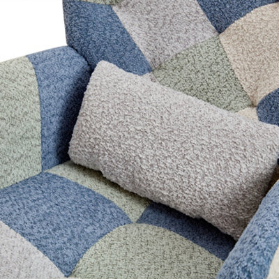 BTM Teddy Fabric Rocking Chair for Adults High Back Recliner with Solid ...