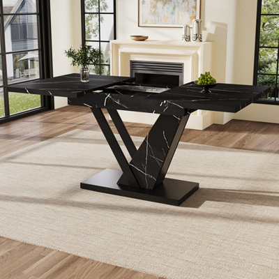 BTM Telescopic Dining Table 120160X75 cm, Extendable Table with Insert ...