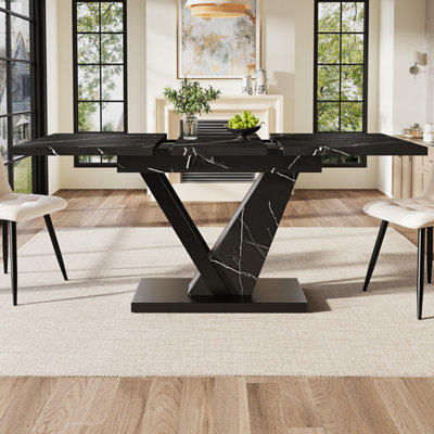 BTM Telescopic Dining Table 120160X75 cm, Extendable Table with Insert ...