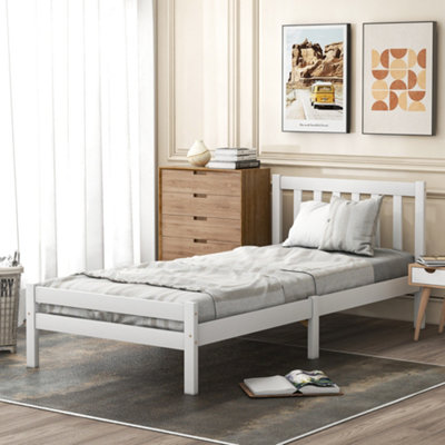 BTM Wooden Bed Frame Single Bed 3ft Solid Wooden Bedroom Furniture ...