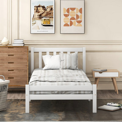BTM Wooden Bed Frame Single Bed 3ft Solid Wooden Bedroom Furniture ...