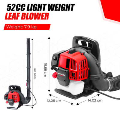 BU-KO 52CC Petrol Backpack Leaf Blower - Powerful 2 Stroke Air Cooled Engine - 5