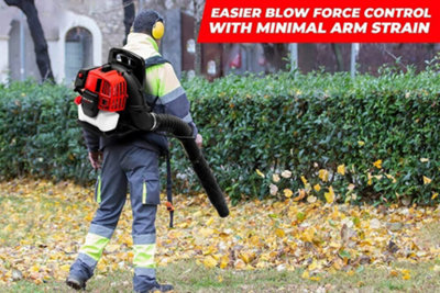 BU-KO 52CC Petrol Backpack Leaf Blower - Powerful 2 Stroke Air Cooled Engine