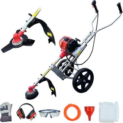 BU-KO 52cc Petrol Strimmer with Mounted Push Wheel