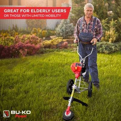 BU-KO 52cc Petrol Strimmer with Mounted Push Wheel - 7